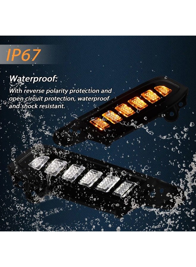 GEEGEETOP FulL LED DRL Lens Front Headlight Side Marker Bumper Light Assembly Compatible with 2016-2023 Tacoma,Switchback White&Amber Functions as Tail Light Turn Signal Light (NEW 16-23) - Image 4