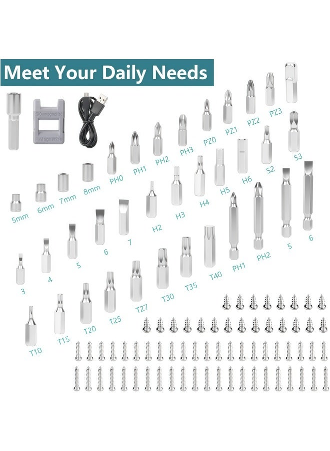 Long Electric Cordless Screwdriver, 3.6V Rechargeable Screwdriver, 5N.m Max Torque, 4-Gear Torque, LED Light, 105 Pcs, Ideal for Daily & Light Industrial Use - Image 5