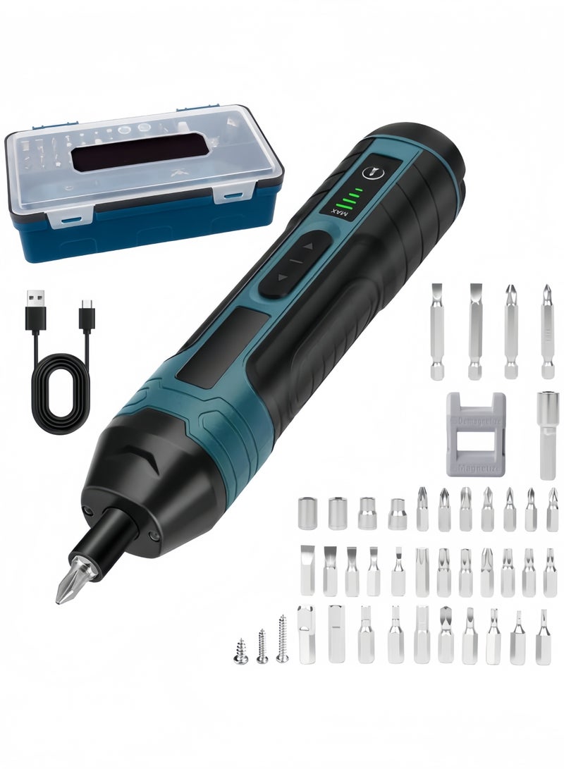 Long Electric Cordless Screwdriver, 3.6V Rechargeable Screwdriver, 5N.m Max Torque, 4-Gear Torque, LED Light, 105 Pcs, Ideal for Daily & Light Industrial Use - Image 1