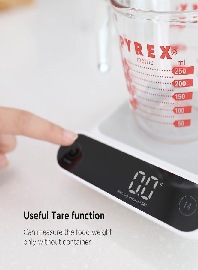 Mooas Food Scale, Digital Kitchen Scales, Small Kitchen Scale, Weight in Grams, Ounces, Milliliters for Baking, Cooking, Meat, Dieting and Meal Prep, LED Display, Tare Function - Image 4