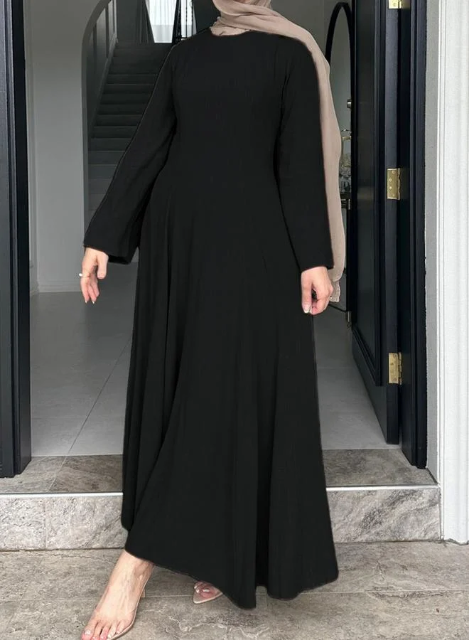 Take Two Black Long Sleeve A-Line Maxi Dress