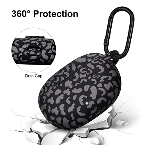 AIRSPO Silicone Case Compatible with Beats Studio Buds Case 2021 Soft Protective Cover for Beats Wireless Earbuds with Keychain (Black Leopard) - Image 3