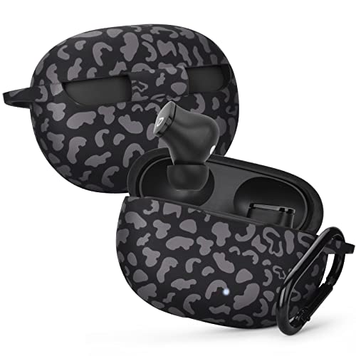 AIRSPO Silicone Case Compatible with Beats Studio Buds Case 2021 Soft Protective Cover for Beats Wireless Earbuds with Keychain (Black Leopard) - Image 2