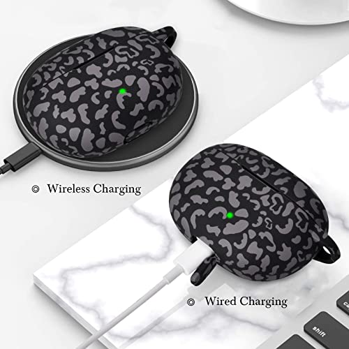 AIRSPO Silicone Case Compatible with Beats Studio Buds Case 2021 Soft Protective Cover for Beats Wireless Earbuds with Keychain (Black Leopard) - Image 5
