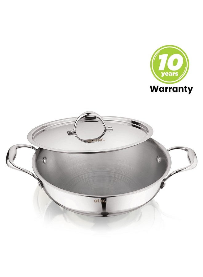 Allo Triply Stainless Steel Kadhai with Handles|Perfect Kadhai for Curry/Stir-Fry/Deep-Fry/DryVeg/Sauté Induction Friendly Naturally Non-Stick with Lid | 10 Years Warranty, 20cm, 1.5 litres - Image 5