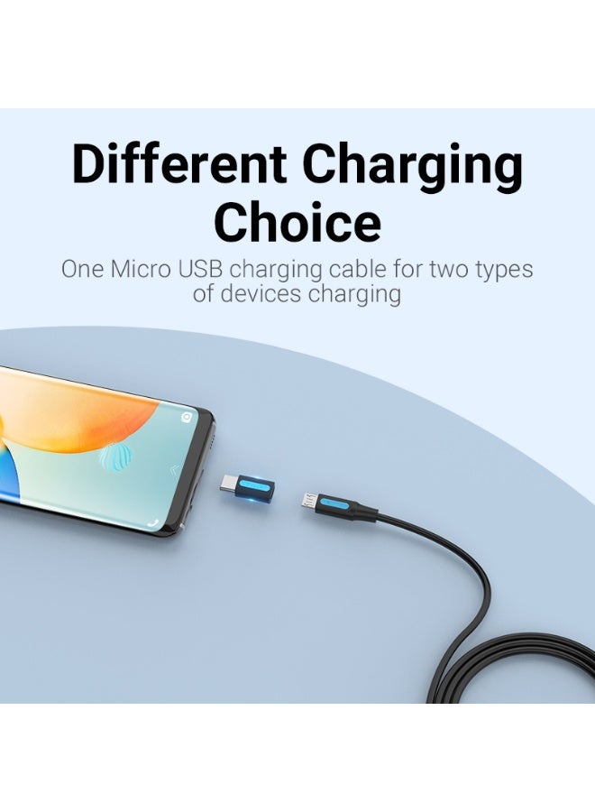 VENTION USB-C Male to Micro USB 2.0 B Female Adapter Black PVC Type Model # CDXB0 - Image 2
