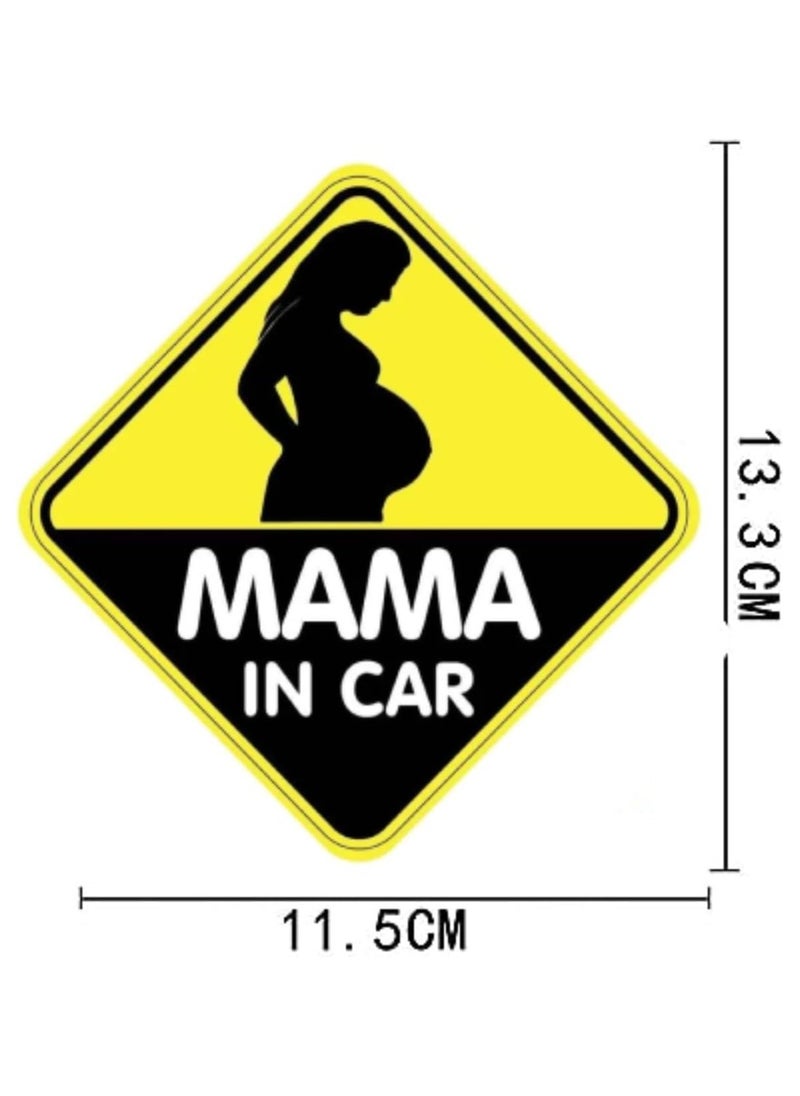 SOLDOUT Pregnant On Board Mama in Car Warning Alert Sticker Bumper Window PVC Decal, 13.5CM X 11.5CM  - Image 3