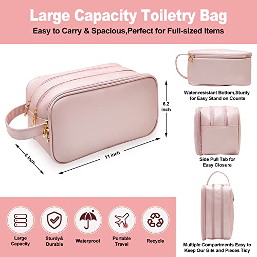 BAIMAY Makeup Bag for Women, Water Resistant Toiletry Bag for Travel Essentials, Dorm Room Essentials for Girl, Toiletry Organizer Dopp Kit for Toiletries Accessories, Mother's Day Graduation Gifts for Her - Image 3