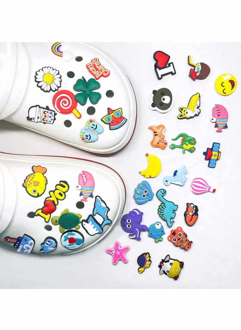 Excefore - Shoe Decoration Croc Charms, PVC Different Cartoon Charm for Crocs Hole Hole Shoe/Buckle/Bracelet/Wristband, Croc Charms Decoration for Kids Boys Girls Men Women Party Favor Gifts 100 PCS Random - Image 1