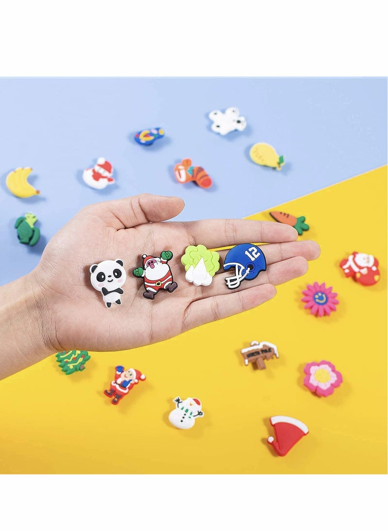 Excefore - Shoe Decoration Croc Charms, PVC Different Cartoon Charm for Crocs Hole Hole Shoe/Buckle/Bracelet/Wristband, Croc Charms Decoration for Kids Boys Girls Men Women Party Favor Gifts 100 PCS Random - Image 1