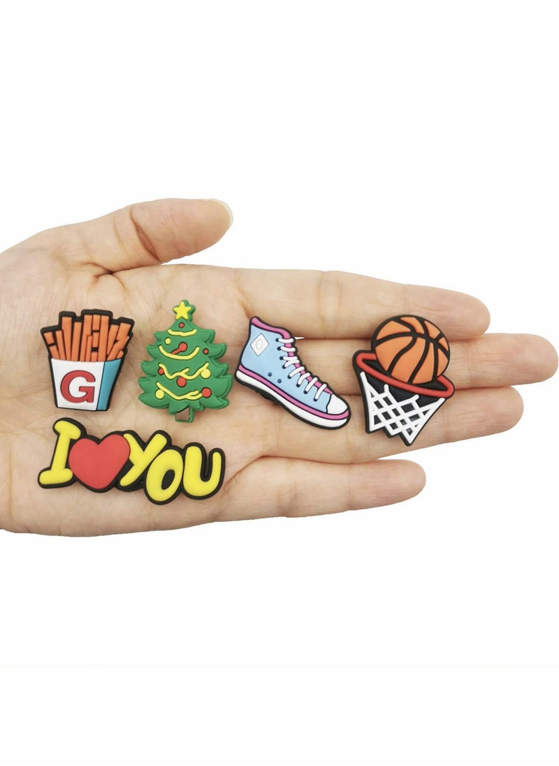 Excefore - Shoe Decoration Croc Charms, PVC Different Cartoon Charm for Crocs Hole Hole Shoe/Buckle/Bracelet/Wristband, Croc Charms Decoration for Kids Boys Girls Men Women Party Favor Gifts 100 PCS Random - Image 1