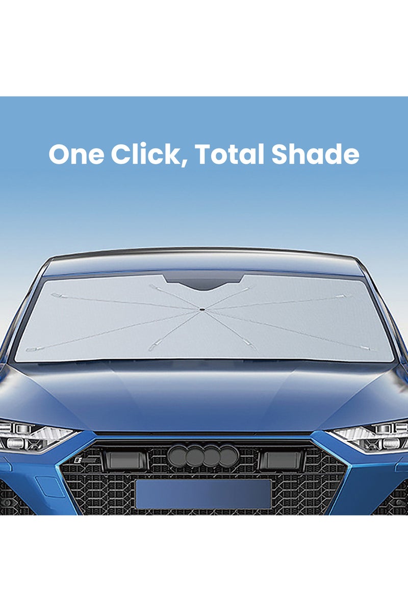 Drip Umbrella Car Windshield Sunshade, Small Size – Foldable Sun Shade for Compact Cars, Blocks UV Rays & Reduces Interior Heat, Easy to Use & Store, Black - Image 2