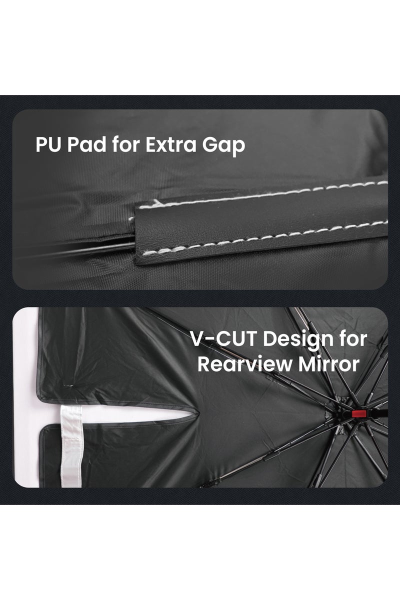 Drip Umbrella Car Windshield Sunshade, Small Size – Foldable Sun Shade for Compact Cars, Blocks UV Rays & Reduces Interior Heat, Easy to Use & Store, Black - Image 5