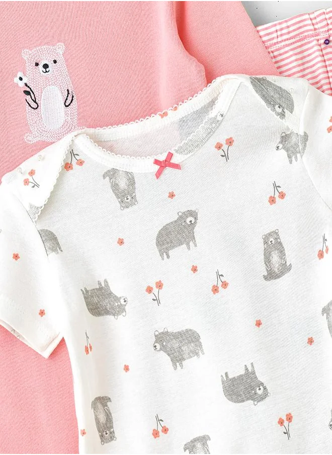 بيبي كلو Snuggle Bear 3-Piece Baby bodysuits Set