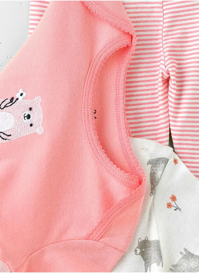 بيبي كلو Snuggle Bear 3-Piece Baby bodysuits Set