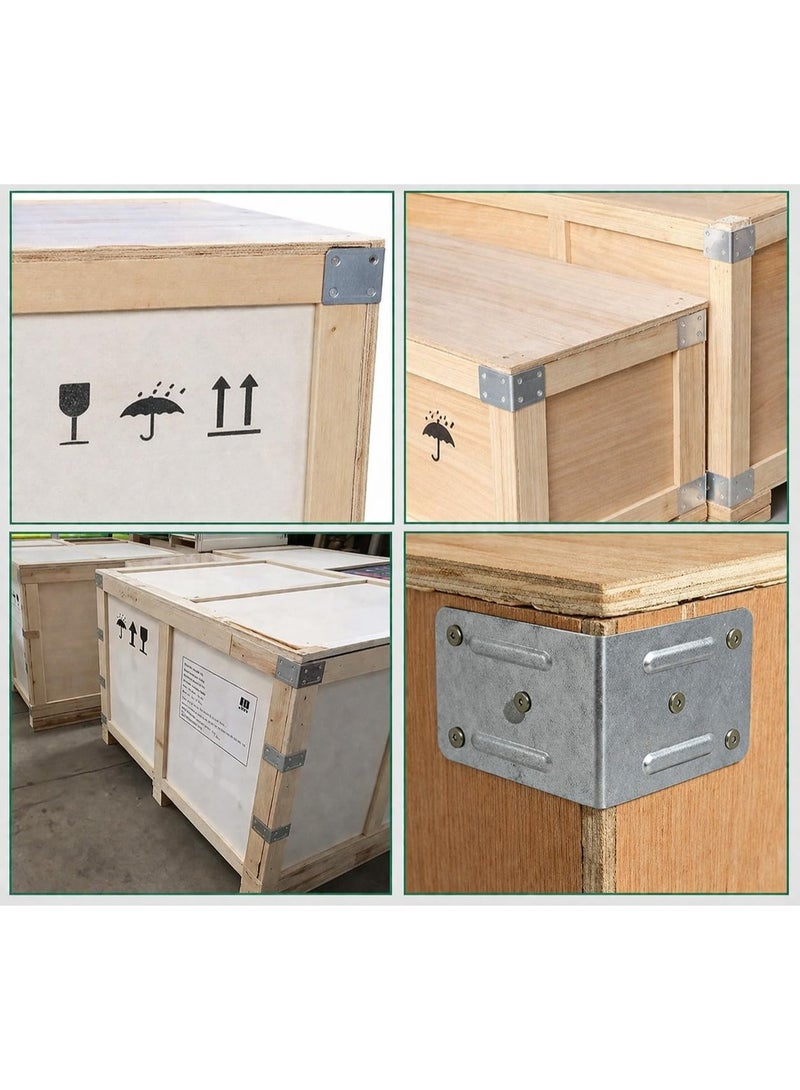 50pcs Corner Protectors 60x44x60mm, 0.4mm Thick, Galvanised Steel L Shaped for Wooden Crates and Shipping Boxes Protecting - Image 3