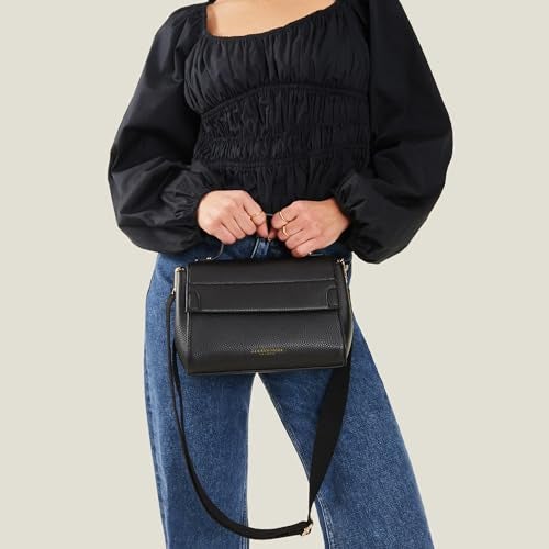 Accessorize London Women's Black Satchel Sling Bag with Adjustable Strap| crossbody sling bag for women stylish|Ladies trendy sling bag|latest handbag for woman - Image 2