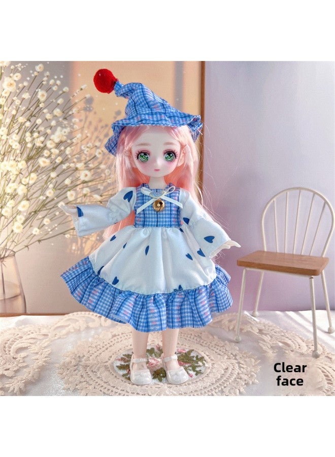 23cm Anime Face Starry Eyed Doll 7 Point Bjd Doll Children's Toy Gift For Girls Cartoon Style Plastic Playset-Color:Qing Yan-Height:Gift Box  23cm - Image 1