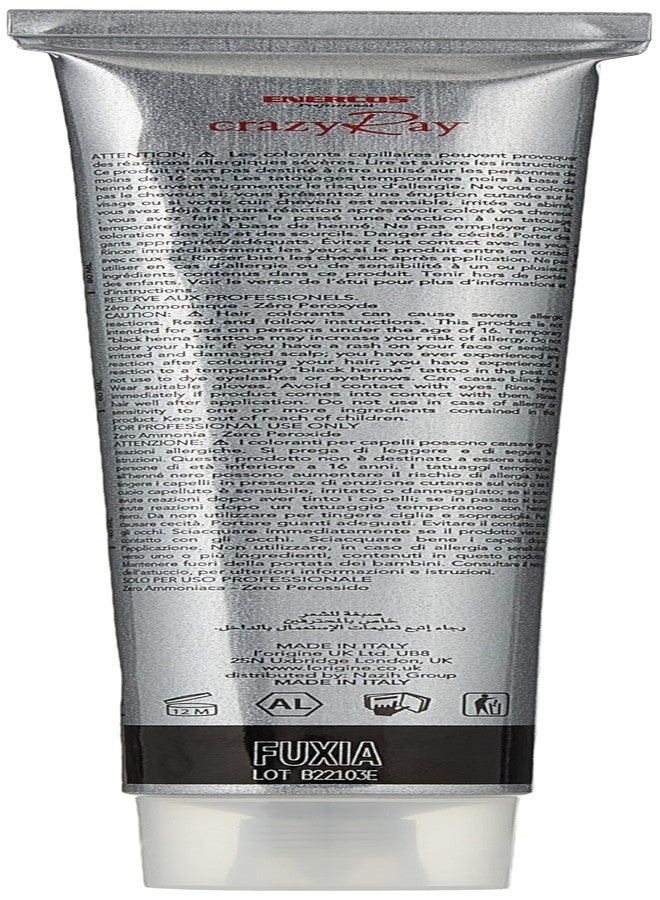 Enercos CrazyRay Direct Hair Color, Ammonia Free & Peroxide Free, Last Up To 8 Washes, Night Black, 100 ml (Fuxia, 100 ML) - Image 2