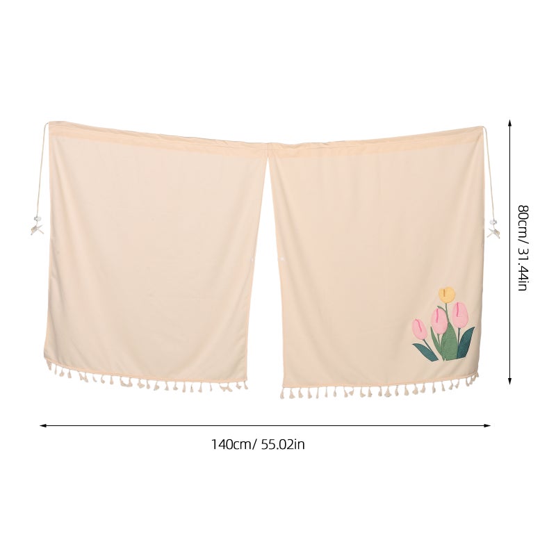 2pcs Car Divider Curtain Car Privacy Curtain Pattern Backseat Blackout Curtain For Car Camping Travel And Breaks For Most Cars Beige - Image 2