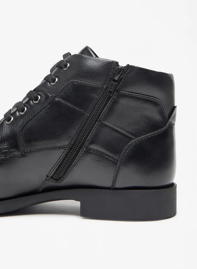 LBL Men Solid Chukka Boots with Zip Closure