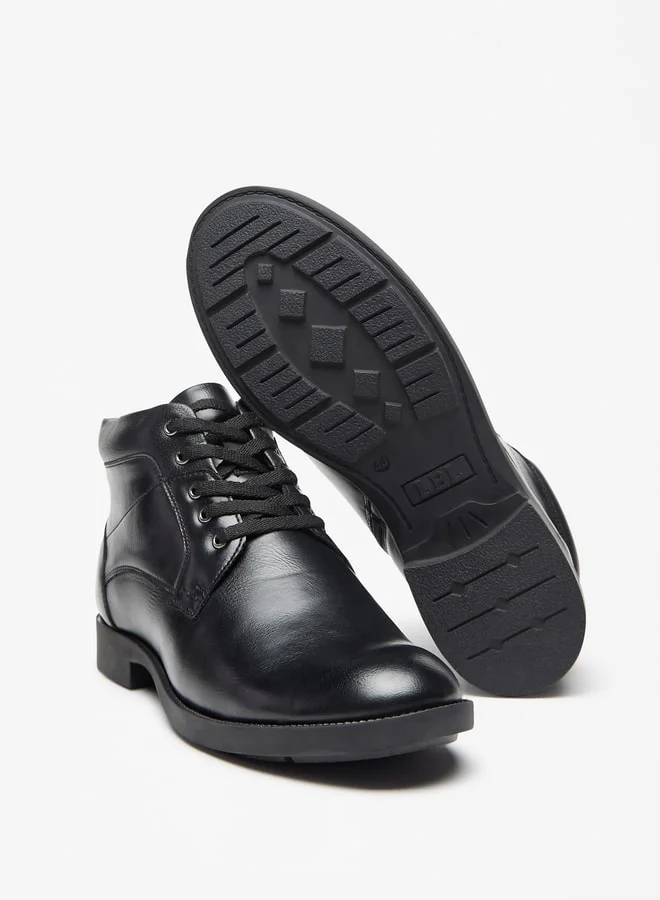 LBL Men Solid Chukka Boots with Zip Closure