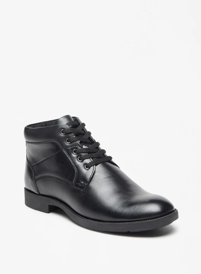 LBL Men Solid Chukka Boots with Zip Closure