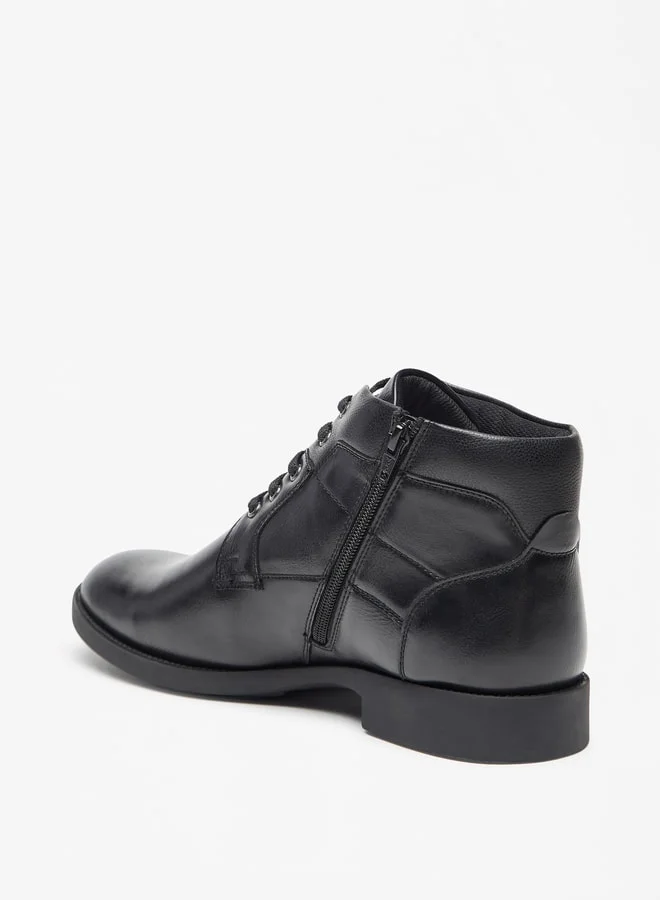 LBL Men Solid Chukka Boots with Zip Closure