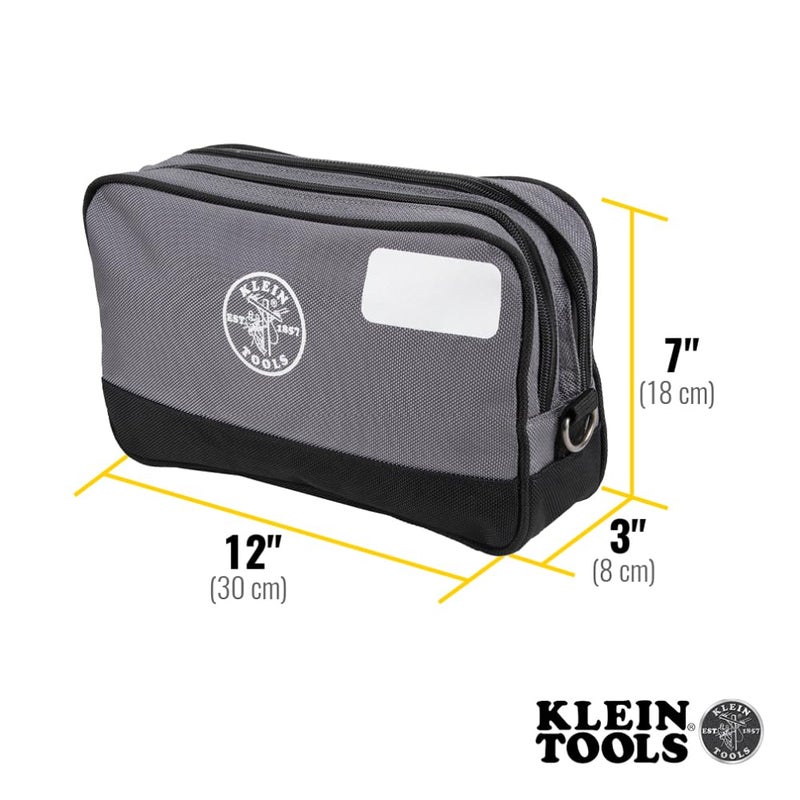 Klein Tools Tool Pouch, Dual Compartments, Heavy-Duty Tool Bag Organizer, Multipurpose Bag - Image 3