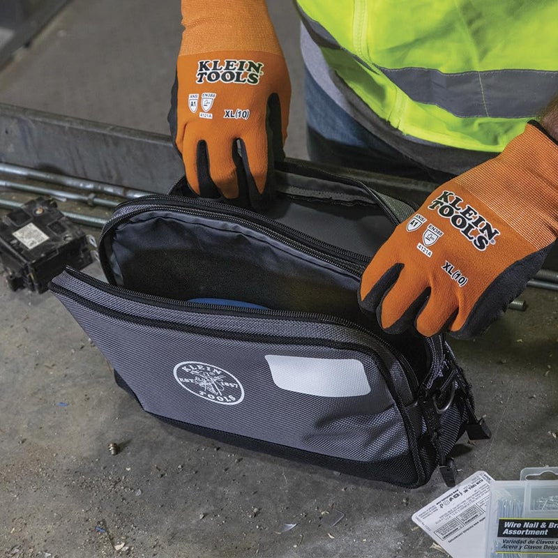 Klein Tools Tool Pouch, Dual Compartments, Heavy-Duty Tool Bag Organizer, Multipurpose Bag - Image 5