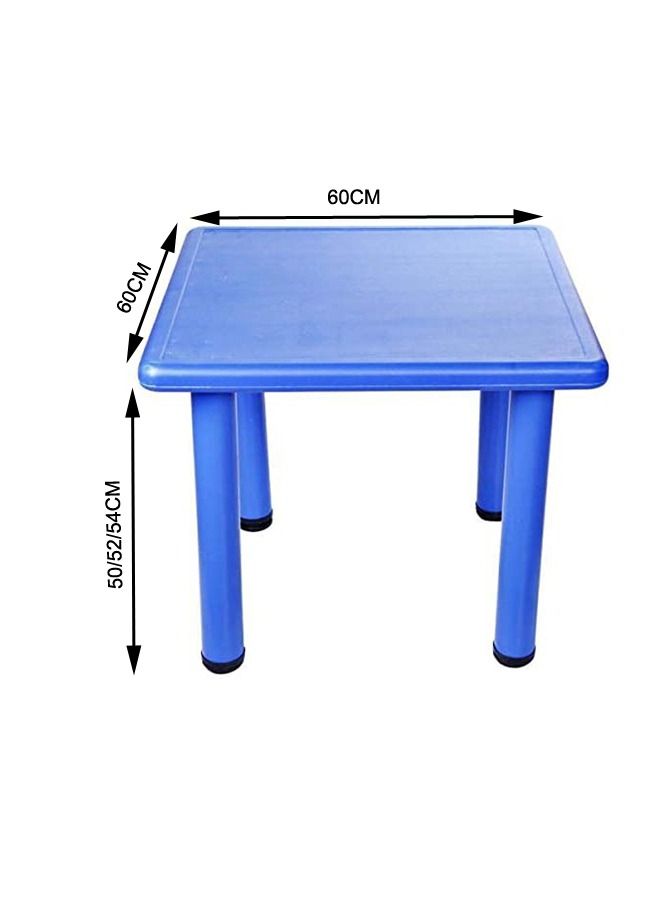 JSAITOYS 5 Pieces Plastic Furniture Blue Square Table And Chair Set For School Children - Image 2