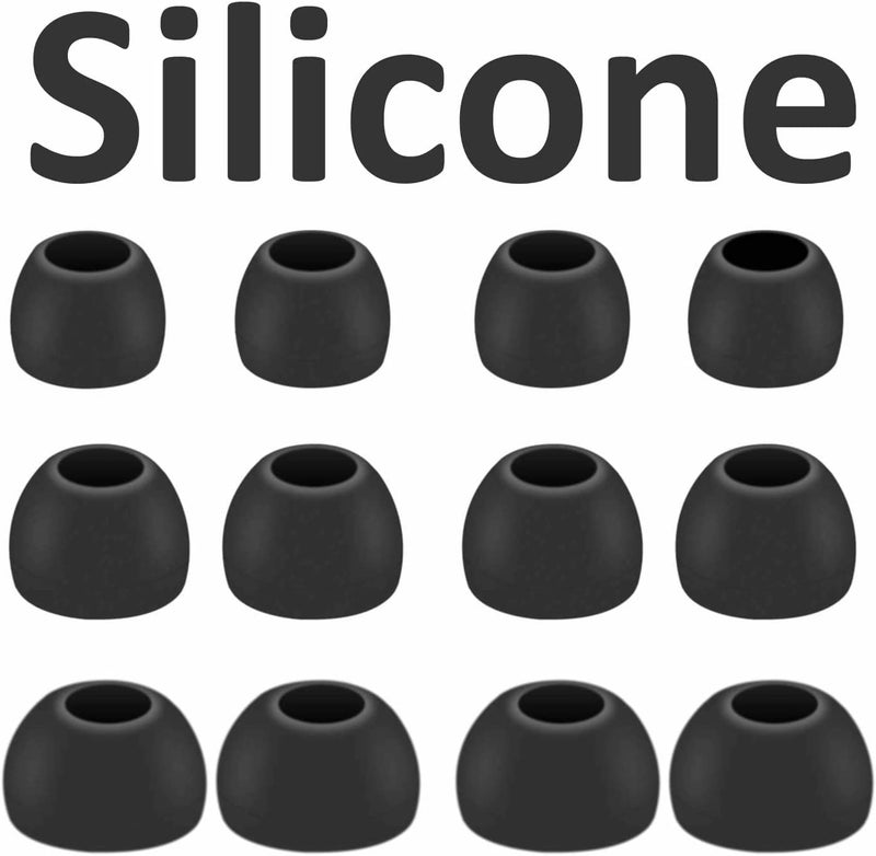 JNSA Replacement Earbuds Tips Silicone Ear Tips for JBL Tune 230NC TWS/Tune 125TWS /Tune 130NC TWS/Vibe 200TWS / Free X,Fit in Case, Buds Tips,6 Pairs S/M/L 3 Size,Black713 - Image 2