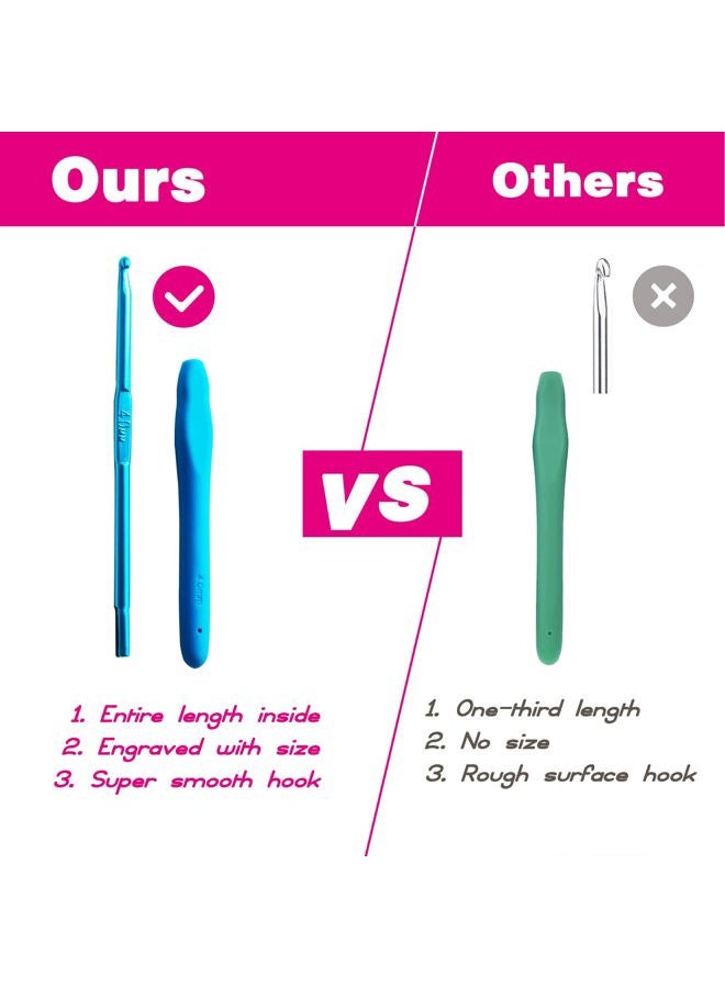 YOJOB 2Pack Size 7.0mm, L / 8.0mm Crochet Hooks, Super Smooth & Ergonomic for Beginner and Advanced (7.0mm, 8.0mm) - Image 3