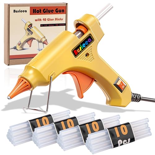Busieea Hot Glue Gun Kit with 40 Glue Sticks Fast Preheating Hot Melt High Temp for School Crafts DIY Arts and Quick Home Repairs 20w - Image 1