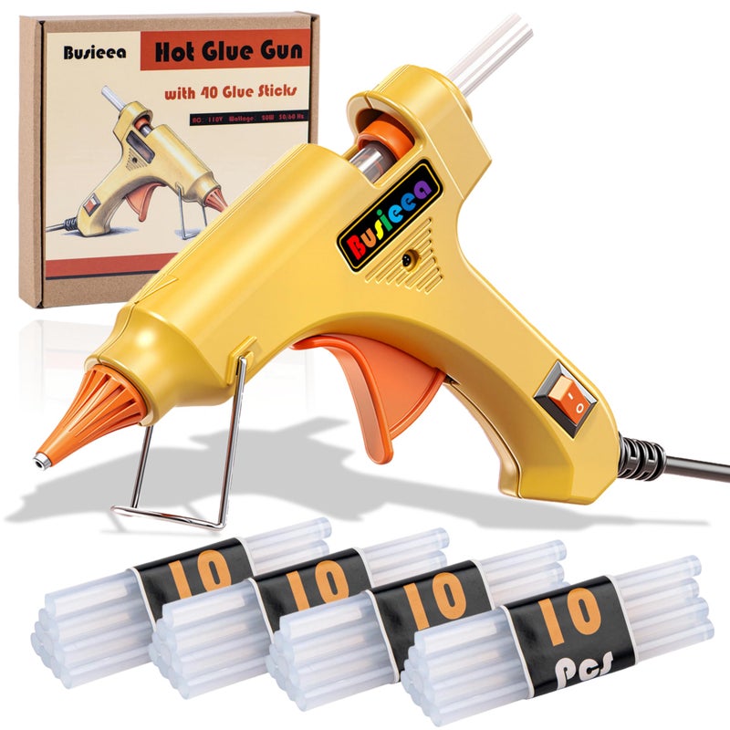 Busieea Hot Glue Gun Kit with 40 Glue Sticks Fast Preheating Hot Melt High Temp for School Crafts DIY Arts and Quick Home Repairs 20w - Image 2