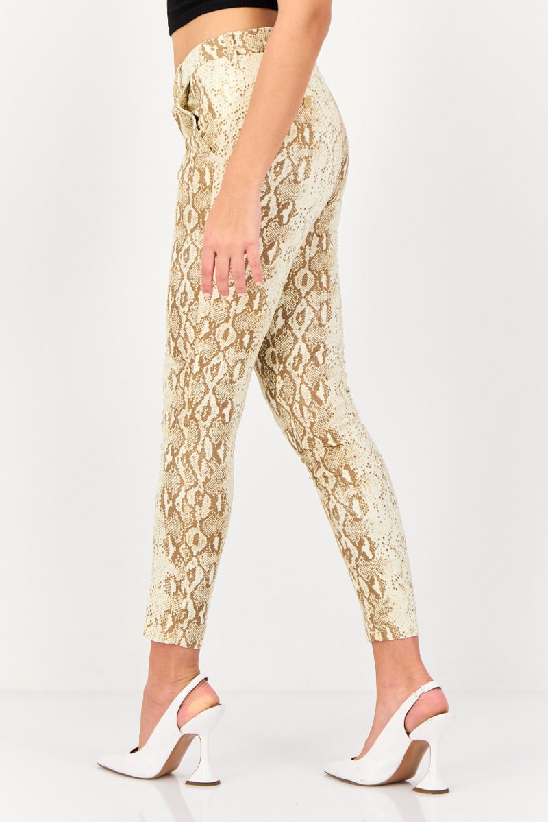 Reiko Women Regular Fit Animal Print Straight Leg Pants, Multicolor - Image 2