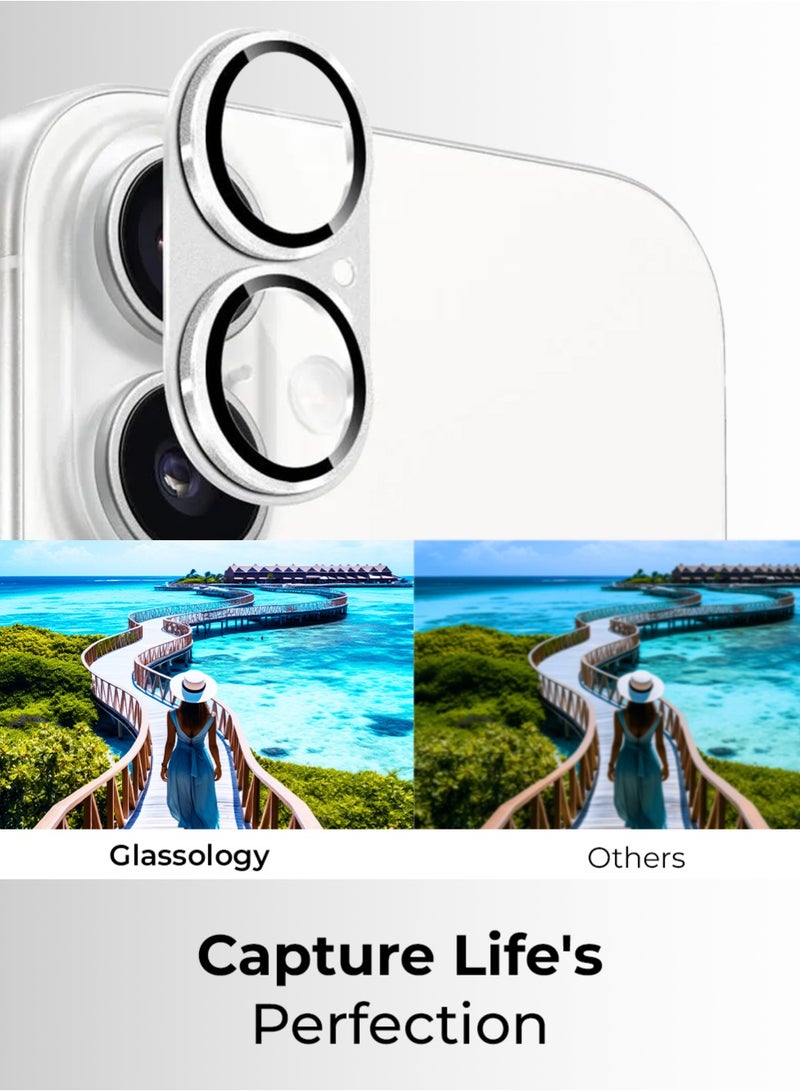 جلاسولوجي iPhone 17 Camera Lens Protector – Ultra HD Clarity, Anti-Scratch, No Residue, Easy Install, Ultra-Thin Design,  Case-Friendly, Precise Fit (Silver) - Image 3