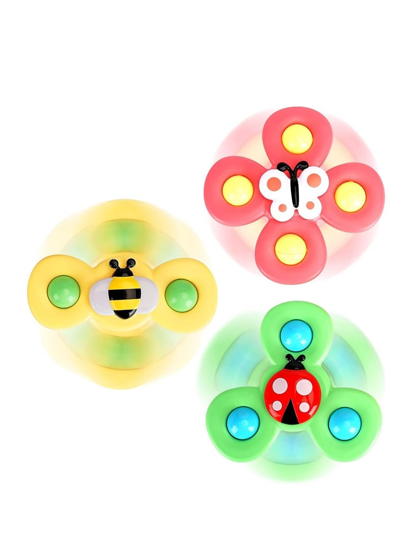 3PCS Suction cup spinner toys for 1 2 Year old boys Spinning top baby toys 12-18 months First baby gifts for 1 Year old girls Sensory toys for toddlers 1-3 - Image 1