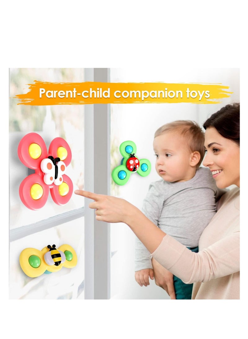 3PCS Suction cup spinner toys for 1 2 Year old boys Spinning top baby toys 12-18 months First baby gifts for 1 Year old girls Sensory toys for toddlers 1-3 - Image 4