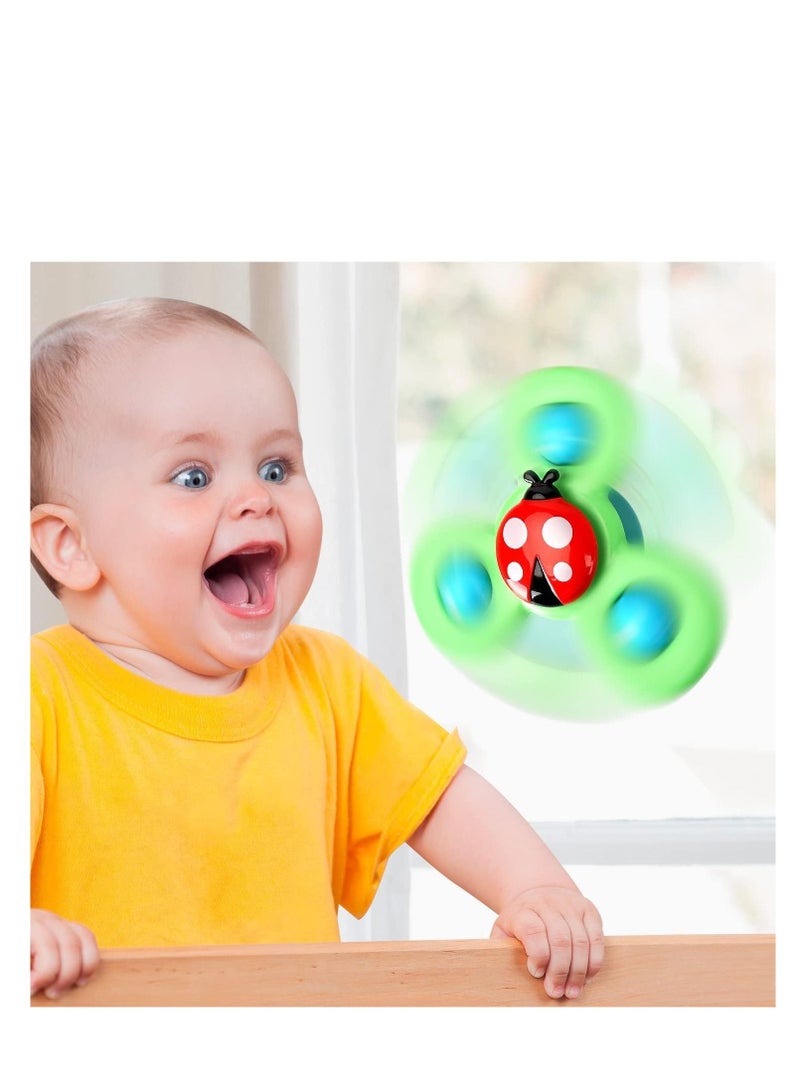 3PCS Suction cup spinner toys for 1 2 Year old boys Spinning top baby toys 12-18 months First baby gifts for 1 Year old girls Sensory toys for toddlers 1-3 - Image 2
