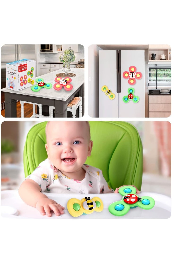 3PCS Suction cup spinner toys for 1 2 Year old boys Spinning top baby toys 12-18 months First baby gifts for 1 Year old girls Sensory toys for toddlers 1-3 - Image 3