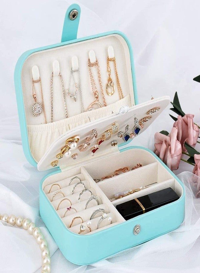 AG E-Com Women's Mini Jewellery Box Organizer Faux Leather Storage Case Small Portable Jewelry Box for Rings Necklaces Jewelry Gift for Girlfriend & Wife - Image 2
