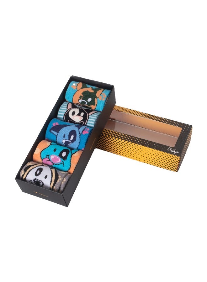 بيج ديزاين 5 أزواج من الجوارب النسائية بتصميم كلاب - Image 3