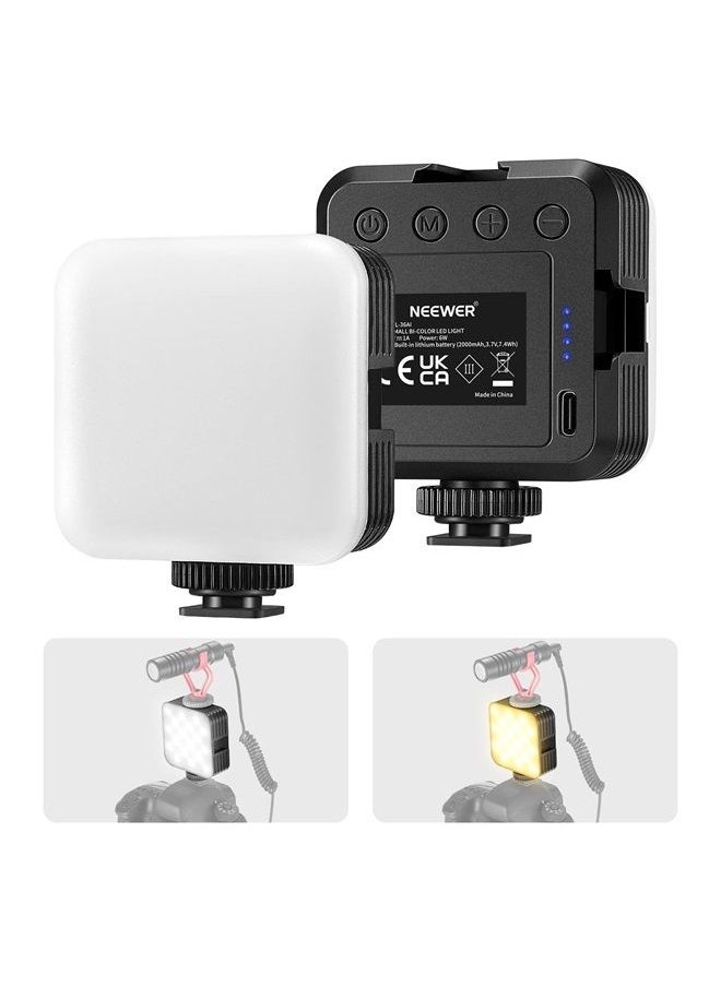 Neewer - NEEWER LED Video Light, Portable Bi-Color 3200K~5600K Dimmable Camera Soft Lights with 3 Cold Shoes, CRI 97+, 8 Scene Modes, 2000mAh Rechargeable Battery for Gaming/YouTube/Vlog/Photography - NL-36AI - Image 1