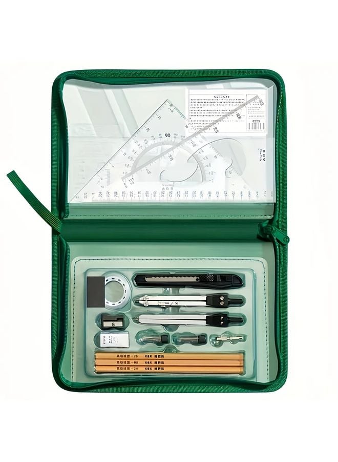 27 Piece Precision Engineering Drawing Tool Set Durable Plastic Structure 3 Sizes - Image 1