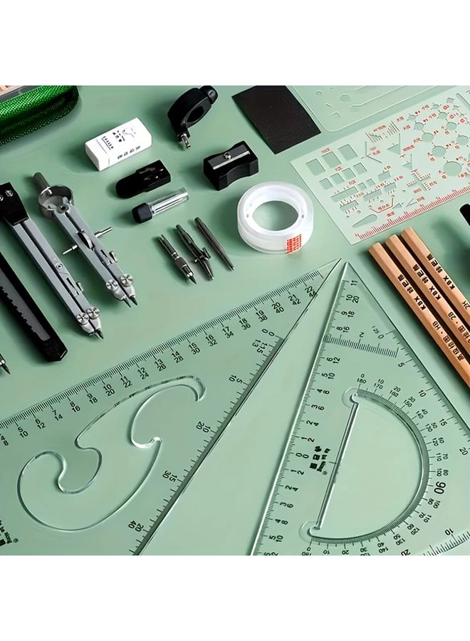 27 Piece Precision Engineering Drawing Tool Set Durable Plastic Structure 3 Sizes - Image 5