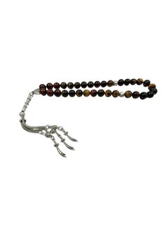 REBUY REBUY Islamic Prayer Beads Tasbih Natural Tiger Eye Stone Misbaha Tasbeeh 33 Beads Tasbih Gift for Unisex, Tri Color Tiger Eye Stone  - Image 1