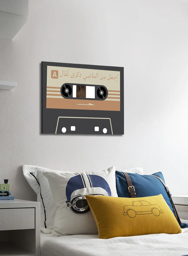 LOWHA Canvas Wall Art Stretched Over Wooden Frame with Cassette Tape Classic Design