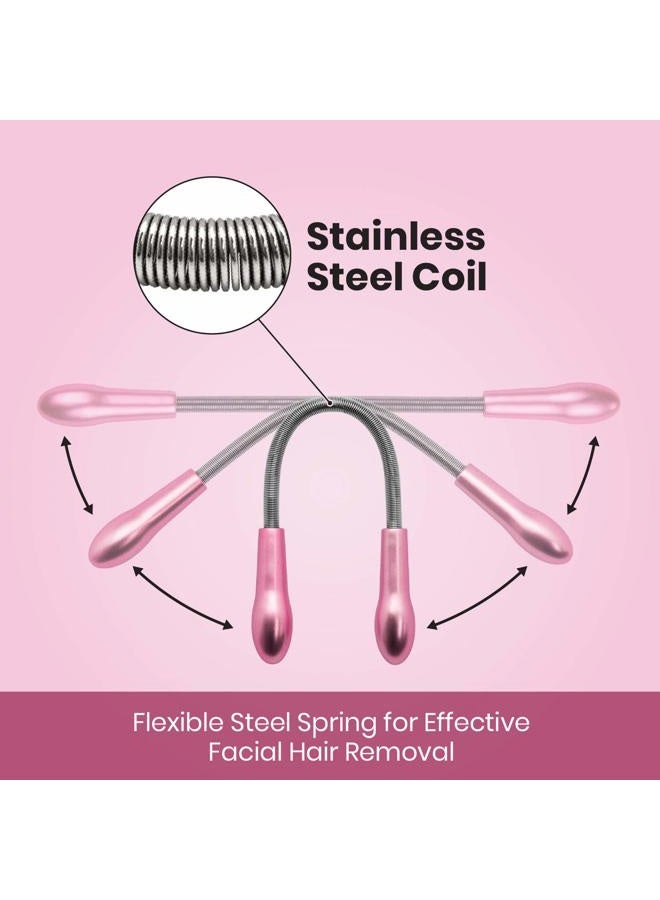 Lindo Twist-N-Roll Tweezer - Spring Facial Hair Removal Tool, Natural Threading, Stainless Steel, Remove Unwanted Hair on Upper Lip, Chin, Cheek, and Neck, Travel Pouches Included (2 Pack) - Image 3