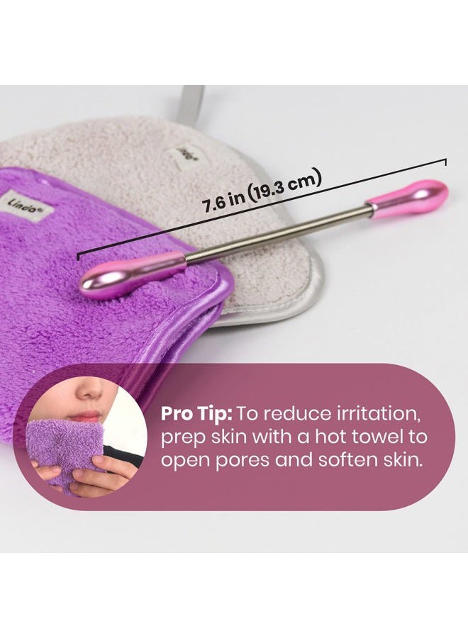 Lindo Twist-N-Roll Tweezer - Spring Facial Hair Removal Tool, Natural Threading, Stainless Steel, Remove Unwanted Hair on Upper Lip, Chin, Cheek, and Neck, Travel Pouches Included (2 Pack) - Image 4